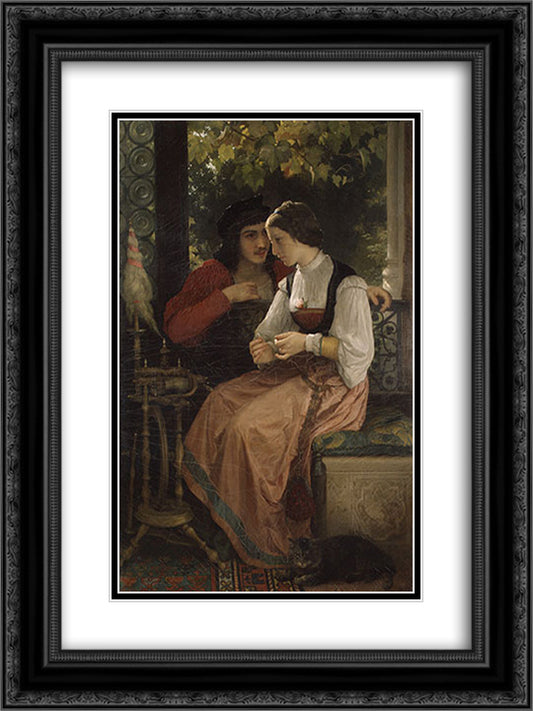 The Proposal 18x24 Black Ornate Wood Framed Art Print Poster with Double Matting by Bouguereau, William Adolphe