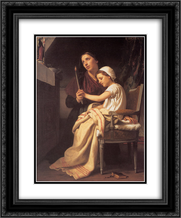 The Thank Offering 20x24 Black Ornate Wood Framed Art Print Poster with Double Matting by Bouguereau, William Adolphe