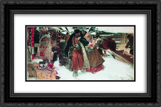 At marketplace 24x16 Black Ornate Wood Framed Art Print Poster with Double Matting by Kustodiev, Boris