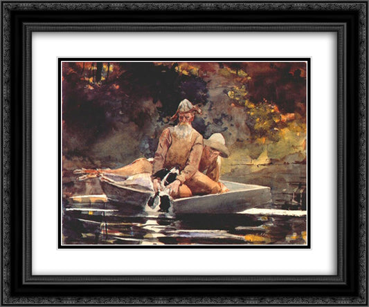 After the hunt 24x20 Black Ornate Wood Framed Art Print Poster with Double Matting by Homer, Winslow
