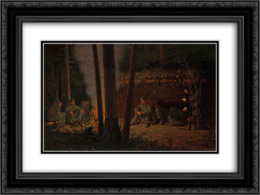 In Front of Yorktown 24x18 Black Ornate Wood Framed Art Print Poster with Double Matting by Homer, Winslow