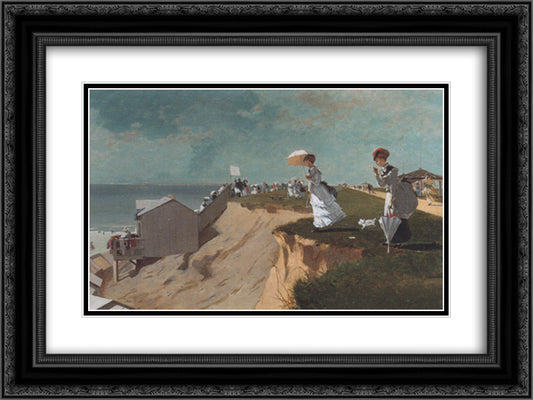 Long Branch, New Jersey 24x18 Black Ornate Wood Framed Art Print Poster with Double Matting by Homer, Winslow