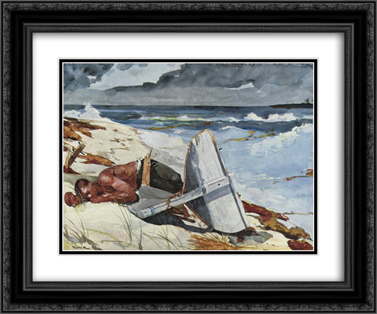 Nach dem Tornado 24x20 Black Ornate Wood Framed Art Print Poster with Double Matting by Homer, Winslow