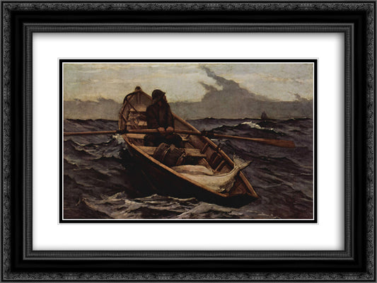 Nebelwarnung (The Fog Warning) 24x18 Black Ornate Wood Framed Art Print Poster with Double Matting by Homer, Winslow
