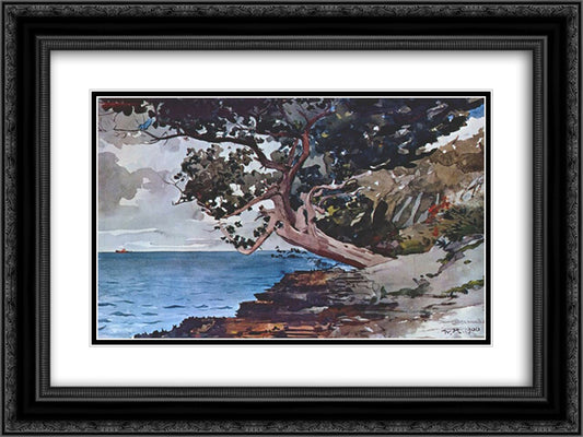 North road, Bermuda 24x18 Black Ornate Wood Framed Art Print Poster with Double Matting by Homer, Winslow