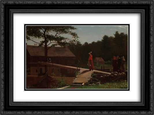 Old Mill (The Morning Bell) 24x18 Black Ornate Wood Framed Art Print Poster with Double Matting by Homer, Winslow