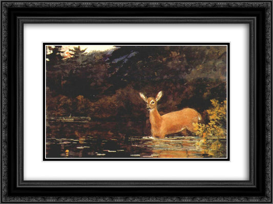 Solitude 24x18 Black Ornate Wood Framed Art Print Poster with Double Matting by Homer, Winslow