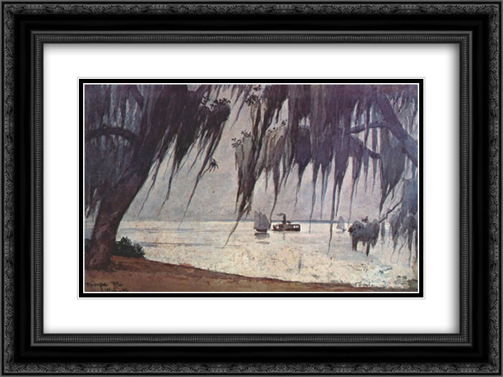 Spanish moss at tampa 24x18 Black Ornate Wood Framed Art Print Poster with Double Matting by Homer, Winslow