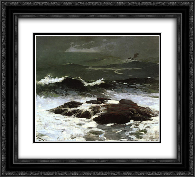 Summer Squall 22x20 Black Ornate Wood Framed Art Print Poster with Double Matting by Homer, Winslow