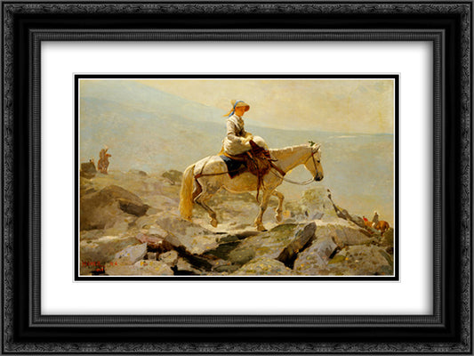 The Bridal Path, White Mountains 24x18 Black Ornate Wood Framed Art Print Poster with Double Matting by Homer, Winslow