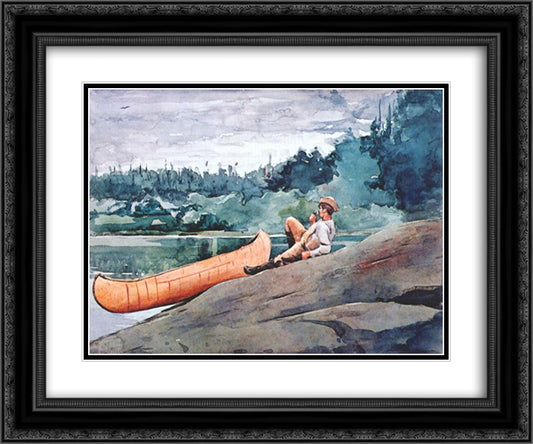 The Guide 24x20 Black Ornate Wood Framed Art Print Poster with Double Matting by Homer, Winslow