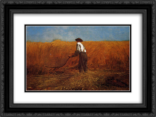 The Veteran in a New Field 24x18 Black Ornate Wood Framed Art Print Poster with Double Matting by Homer, Winslow