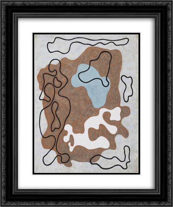 Kompozycja morska. Wenus 20x24 Black Ornate Wood Framed Art Print Poster with Double Matting by Strzeminski, Wladyslaw