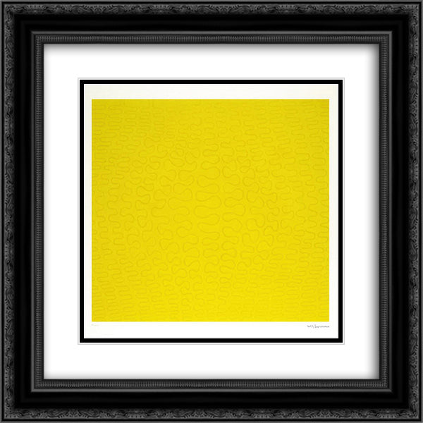 Unist Composition 20x20 Black Ornate Wood Framed Art Print Poster with Double Matting by Strzeminski, Wladyslaw