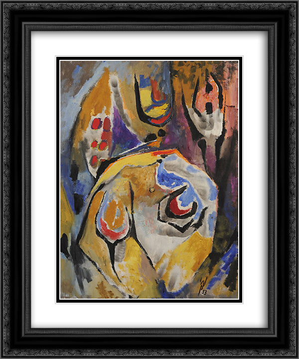 Beatrice perdue 20x24 Black Ornate Wood Framed Art Print Poster with Double Matting by Paalen, Wolfgang