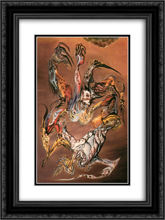 Combat de princes saturniens III 18x24 Black Ornate Wood Framed Art Print Poster with Double Matting by Paalen, Wolfgang