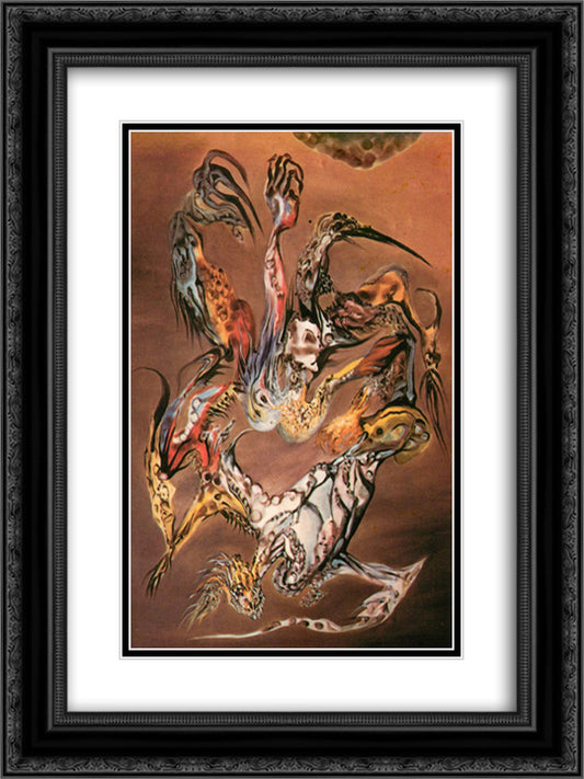 Combat de princes saturniens III 18x24 Black Ornate Wood Framed Art Print Poster with Double Matting by Paalen, Wolfgang