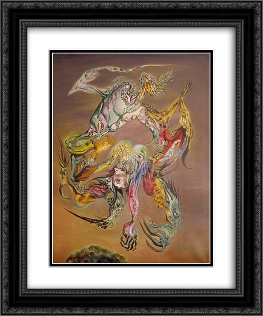 Combat des Princes Saturniens III 20x24 Black Ornate Wood Framed Art Print Poster with Double Matting by Paalen, Wolfgang