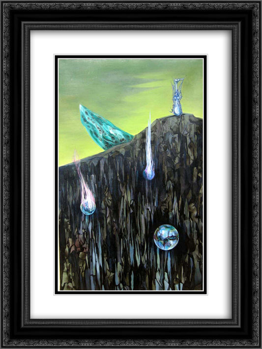 Forbidden Land 18x24 Black Ornate Wood Framed Art Print Poster with Double Matting by Paalen, Wolfgang
