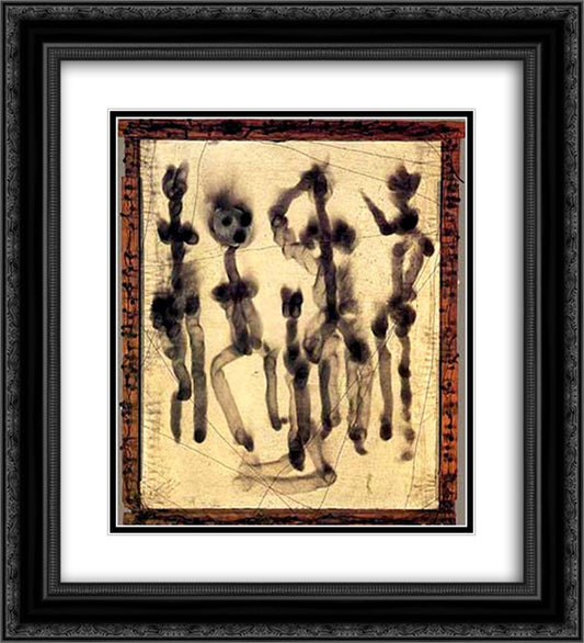 Fumage 20x22 Black Ornate Wood Framed Art Print Poster with Double Matting by Paalen, Wolfgang