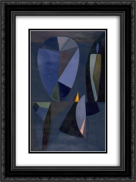 La Roue De L'Orage 18x24 Black Ornate Wood Framed Art Print Poster with Double Matting by Paalen, Wolfgang