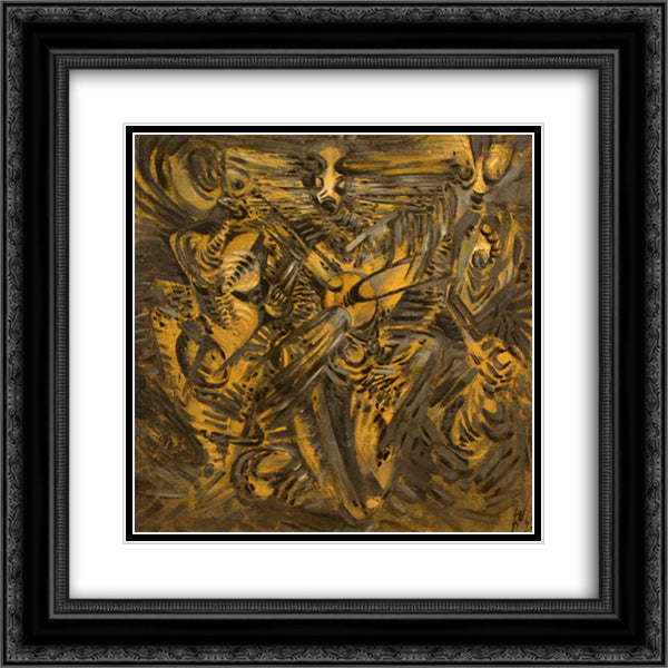 Les cosmogones (Stage) 20x20 Black Ornate Wood Framed Art Print Poster with Double Matting by Paalen, Wolfgang