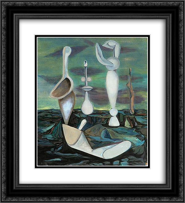 Les tours de lumiere 20x22 Black Ornate Wood Framed Art Print Poster with Double Matting by Paalen, Wolfgang