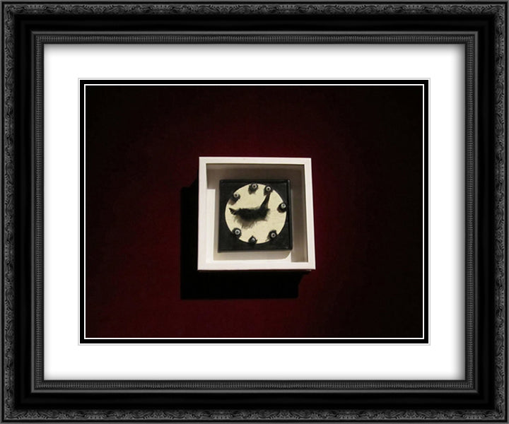 L'heure exacte II 24x20 Black Ornate Wood Framed Art Print Poster with Double Matting by Paalen, Wolfgang
