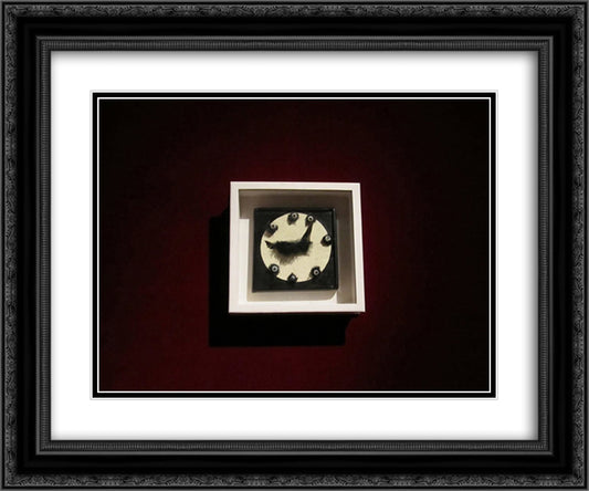 L'heure exacte II 24x20 Black Ornate Wood Framed Art Print Poster with Double Matting by Paalen, Wolfgang