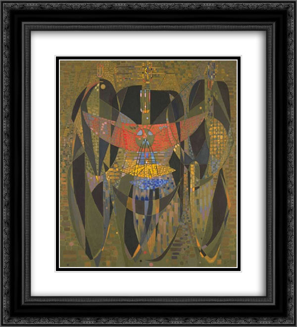 Messenger from the Three Poles 20x22 Black Ornate Wood Framed Art Print Poster with Double Matting by Paalen, Wolfgang