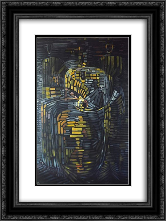 Selam trilogy 18x24 Black Ornate Wood Framed Art Print Poster with Double Matting by Paalen, Wolfgang