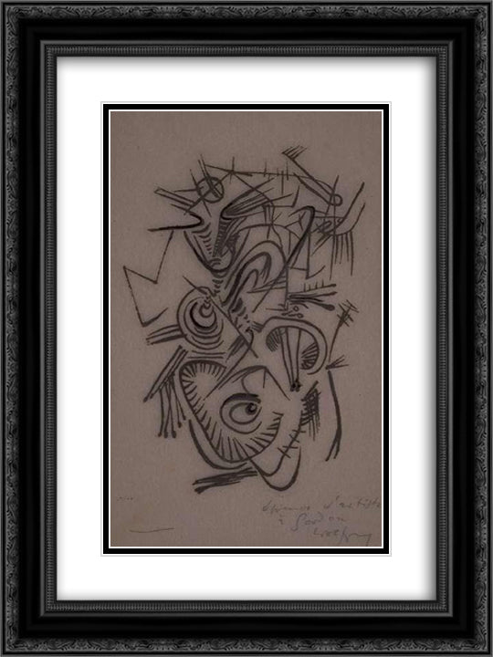 Untitled 1 18x24 Black Ornate Wood Framed Art Print Poster with Double Matting by Paalen, Wolfgang