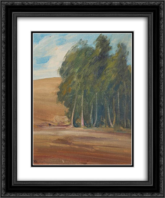 A Grove of Windswept Trees 20x24 Black Ornate Wood Framed Art Print Poster with Double Matting by Martinez, Xavier