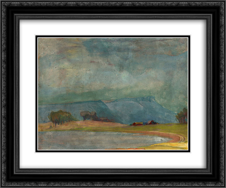 Dodge Ranch 24x20 Black Ornate Wood Framed Art Print Poster with Double Matting by Martinez, Xavier