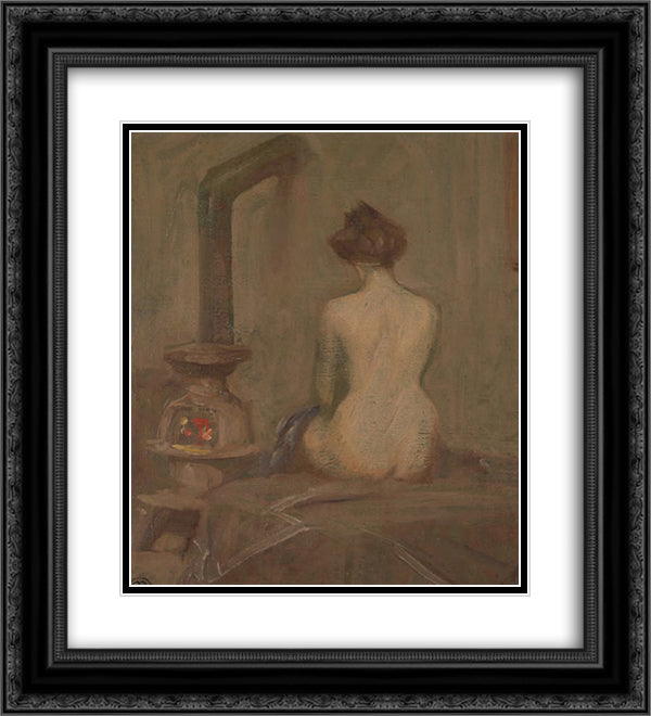 Girl Dressing 20x22 Black Ornate Wood Framed Art Print Poster with Double Matting by Martinez, Xavier