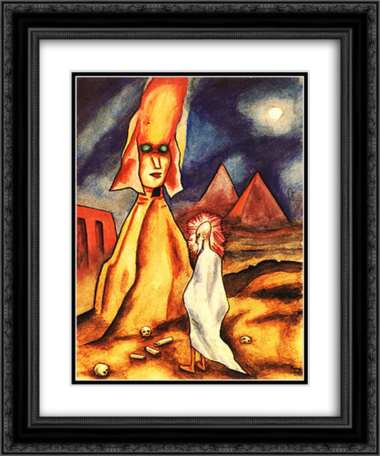 Alma Das Piramides 20x24 Black Ornate Wood Framed Art Print Poster with Double Matting by Solar, Xul