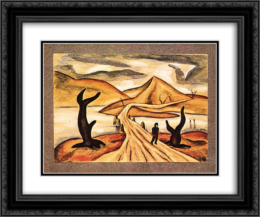 Paisaje Bunti 24x20 Black Ornate Wood Framed Art Print Poster with Double Matting by Solar, Xul