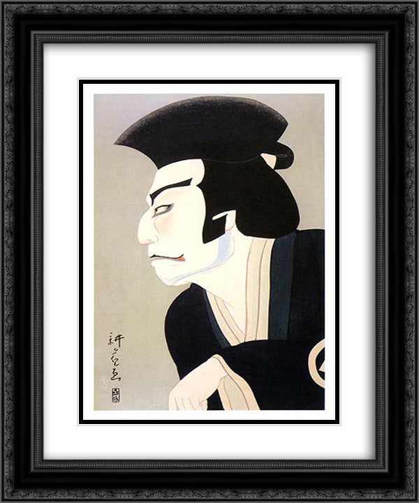 Ichikawa Danshiro II as Henmei Tesshinai 20x24 Black Ornate Wood Framed Art Print Poster with Double Matting by Toyonari, Yamamura
