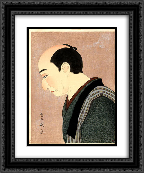Kataoka Nizaemon XI as Kakiemon 20x24 Black Ornate Wood Framed Art Print Poster with Double Matting by Toyonari, Yamamura