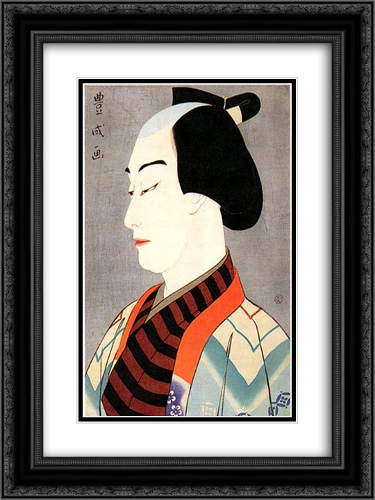 Nakamura Ganjiro I as Akane Hanshichi 18x24 Black Ornate Wood Framed Art Print Poster with Double Matting by Toyonari, Yamamura