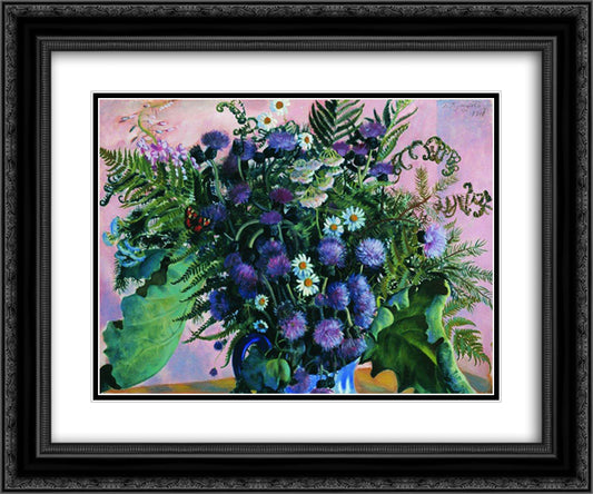 Finland bouquet 24x20 Black Ornate Wood Framed Art Print Poster with Double Matting by Kustodiev, Boris