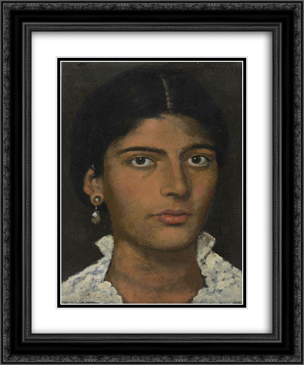 Despina with lacy shirt 20x24 Black Ornate Wood Framed Art Print Poster with Double Matting by Tsaroychis, Yiannis