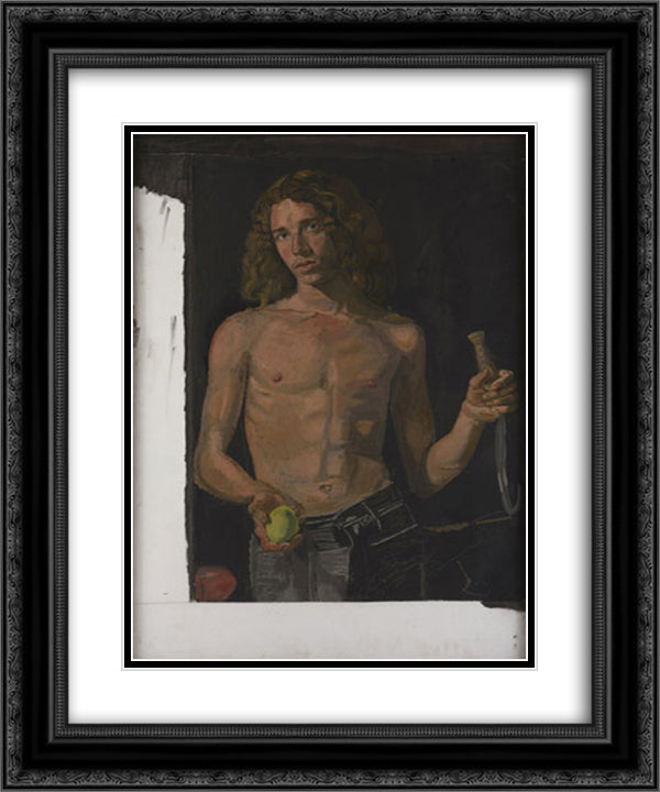 Dominic as ''Summer'' 20x24 Black Ornate Wood Framed Art Print Poster with Double Matting by Tsaroychis, Yiannis
