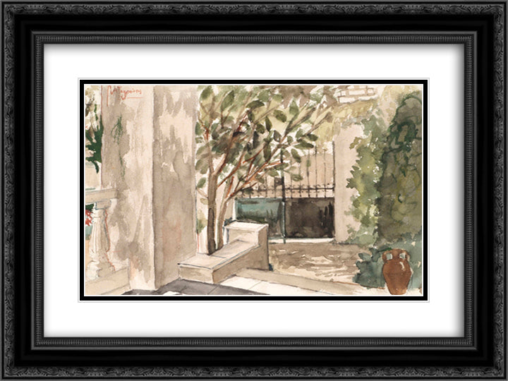 Landscape 24x18 Black Ornate Wood Framed Art Print Poster with Double Matting by Tsaroychis, Yiannis