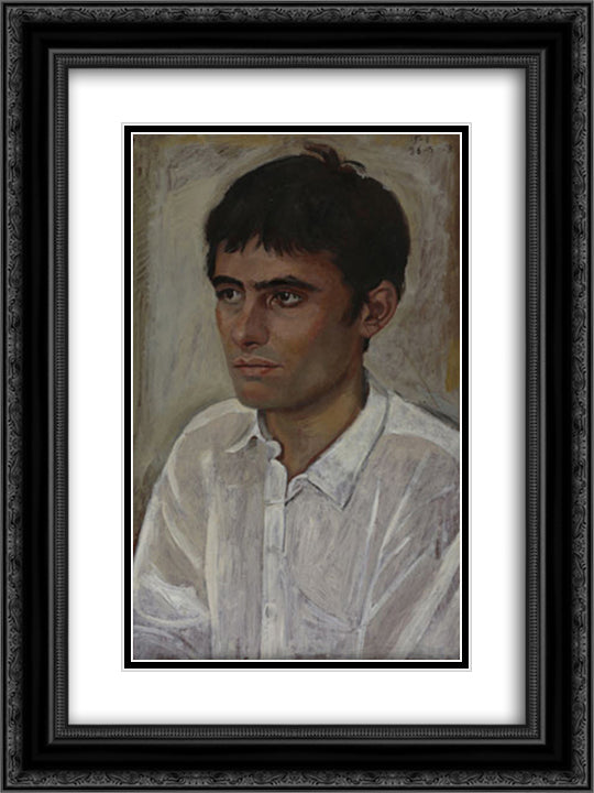 Schizophrenic 18x24 Black Ornate Wood Framed Art Print Poster with Double Matting by Tsaroychis, Yiannis