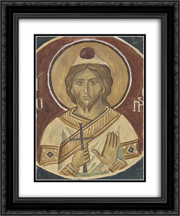 St James the Persian, from Meteora 1931 20x24 Black Ornate Wood Framed Art Print Poster with Double Matting by Tsaroychis, Yiannis