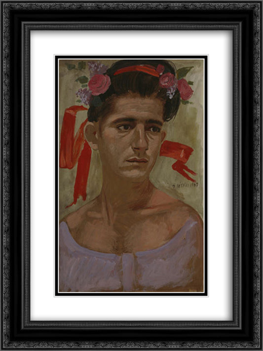 Study for ''May'' 18x24 Black Ornate Wood Framed Art Print Poster with Double Matting by Tsaroychis, Yiannis