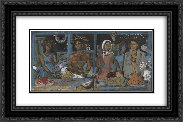 Study for the ''Four Seasons'' painting 24x16 Black Ornate Wood Framed Art Print Poster with Double Matting by Tsaroychis, Yiannis