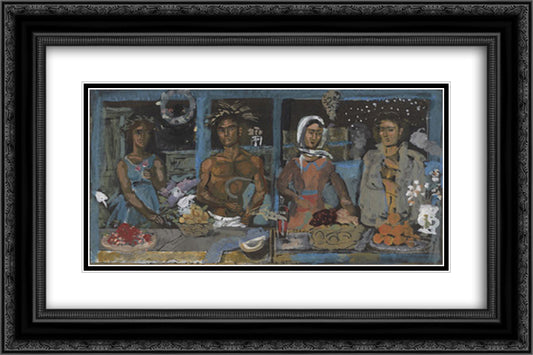 Study for the ''Four Seasons'' painting 24x16 Black Ornate Wood Framed Art Print Poster with Double Matting by Tsaroychis, Yiannis