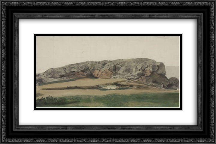 The Areopagos 24x16 Black Ornate Wood Framed Art Print Poster with Double Matting by Tsaroychis, Yiannis